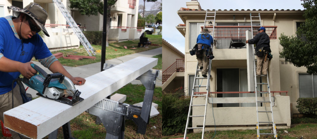 PacWest performs rotten wood repair at an Oceanside HOA