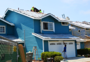 Painting garage doors for an HOA in San Diego